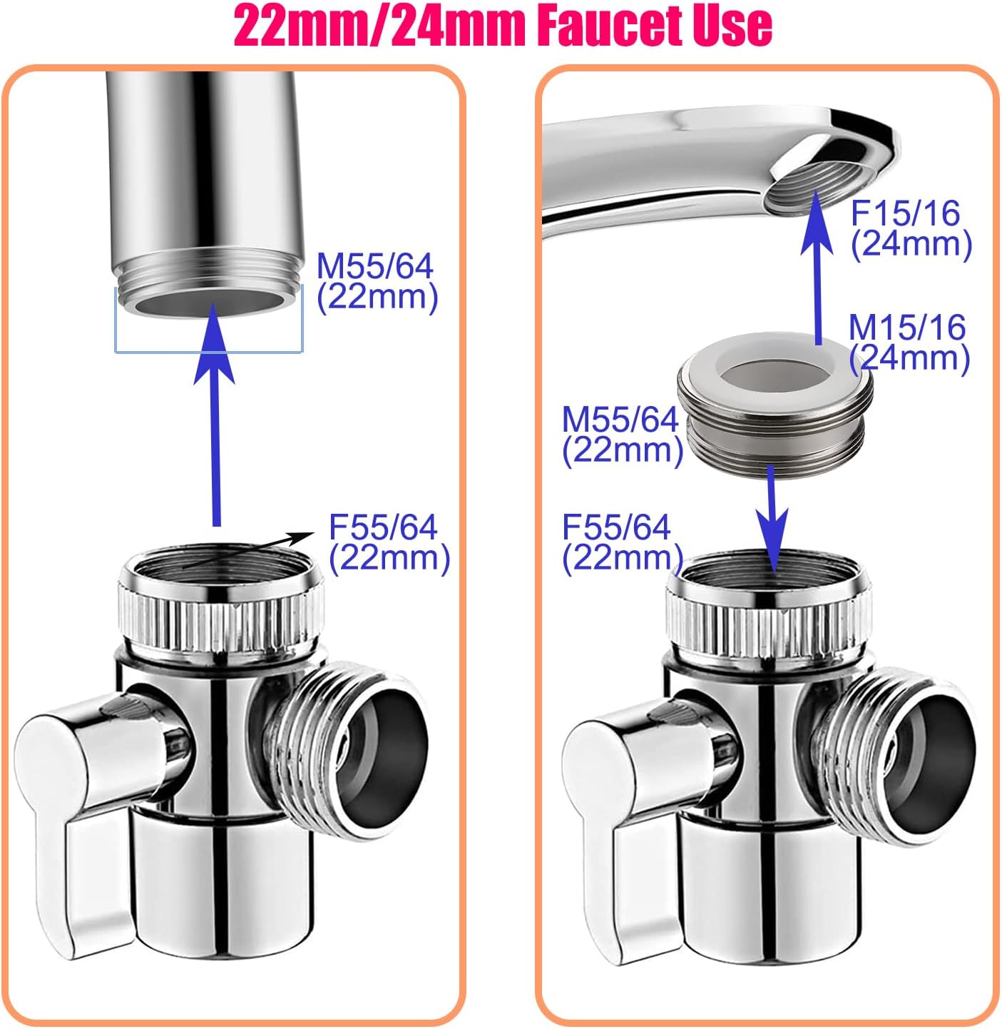 Stainless steel handheld bidet sprayer — detail view