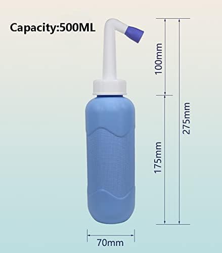 Portable travel bidet bottle — in use