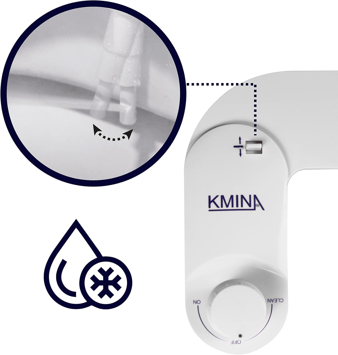 KMINA bidet attachment — control knob detail