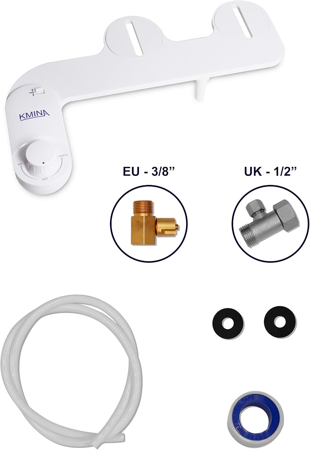 KMINA bidet attachment — installed on toilet