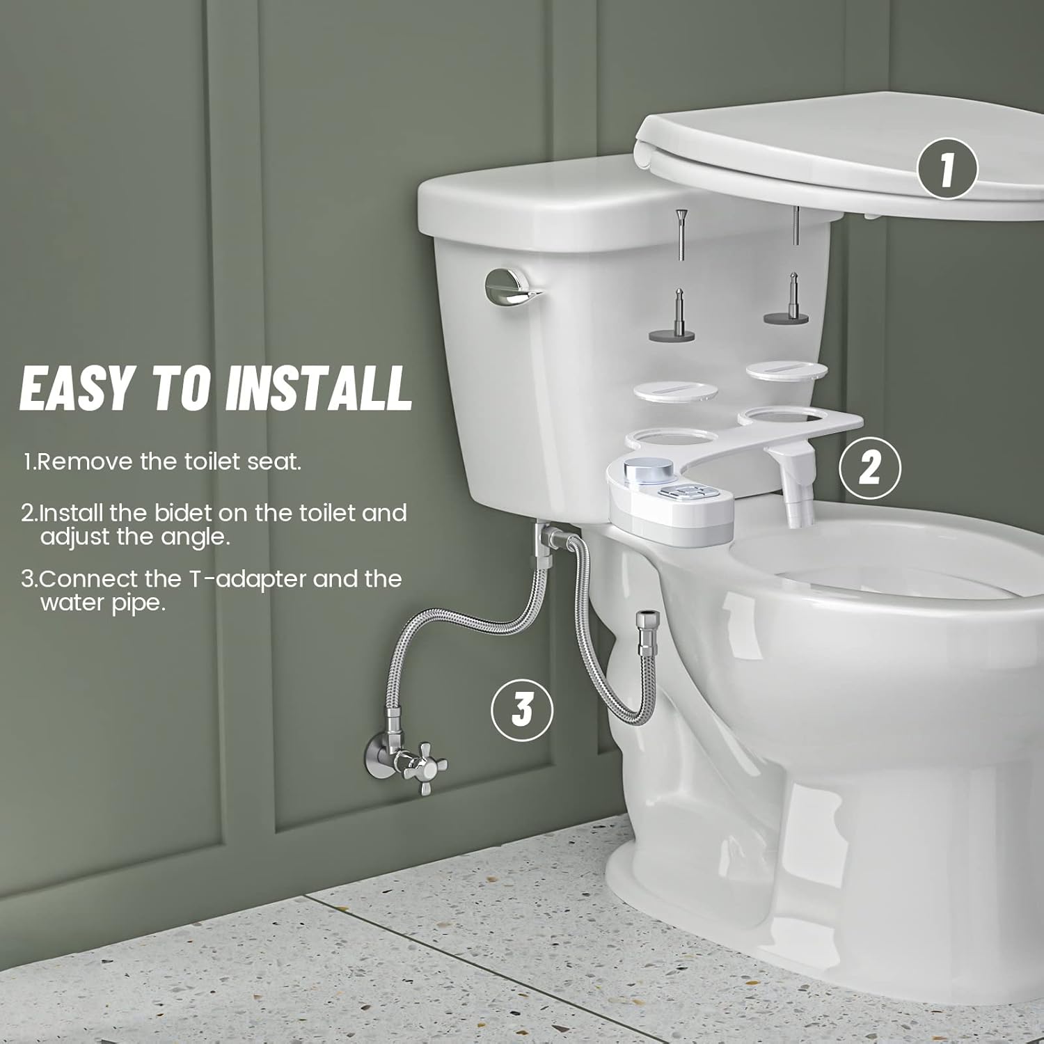 Japanese bidet attachment — installed on toilet