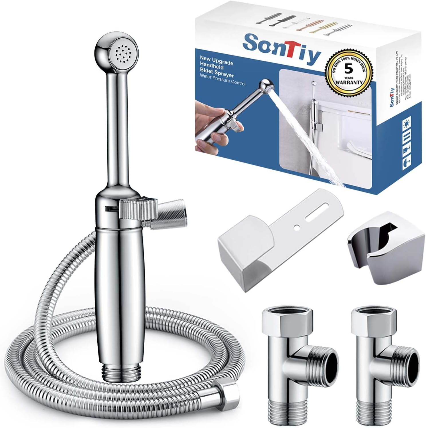 SonTiy chrome brass adjustable handheld bidet douche sprayer