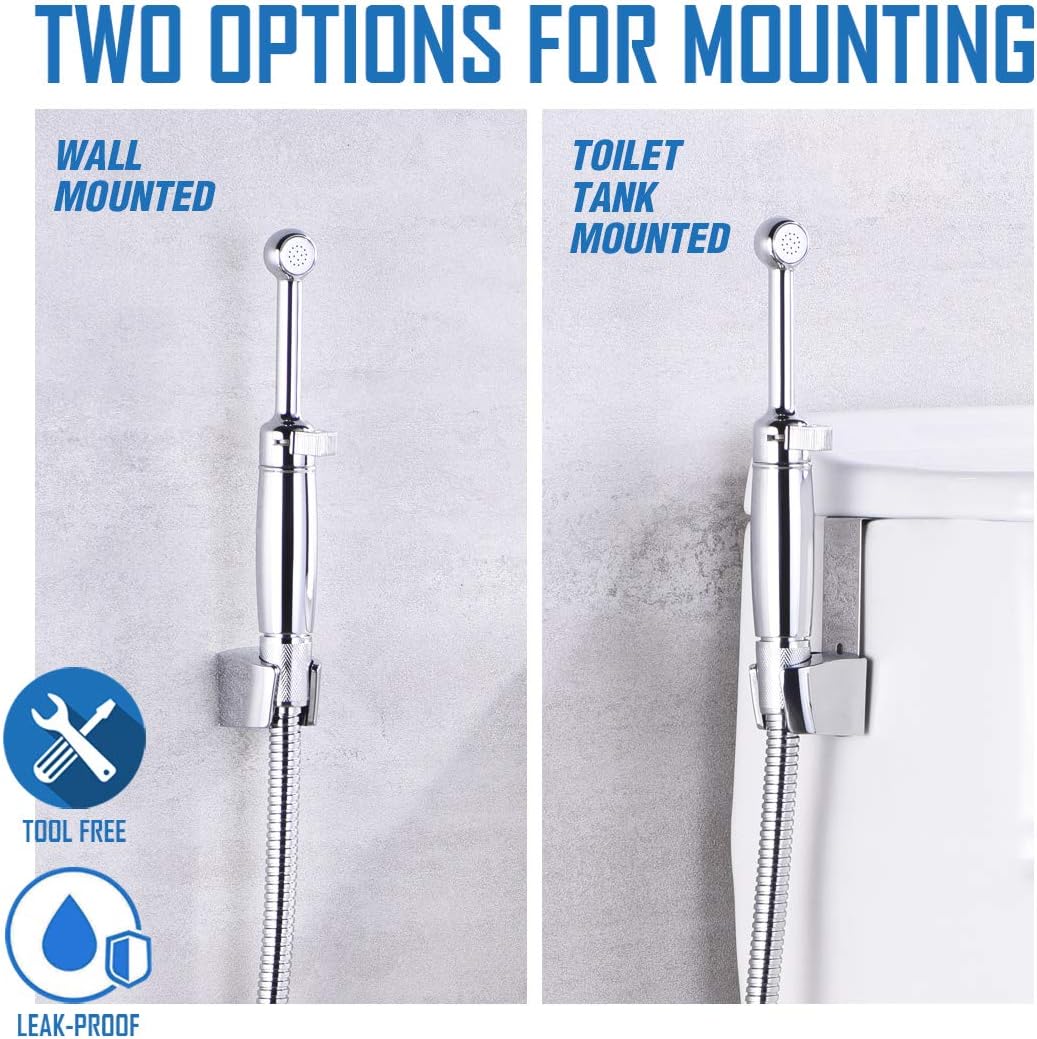 SonTiy chrome bidet sprayer — full kit